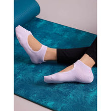 Pilates & Yoga Anti Slip Grip Socks for Women Non Slip Breathable Cotton Socks-Light Purple