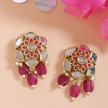 Voylla Thikri Floral Motif Stud Earrings