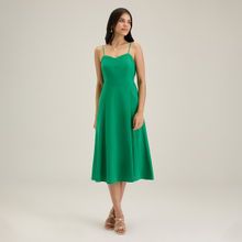 Twenty Dresses by Nykaa Fashion Green Sweetheart Neck Fit And Flare Midi Dress