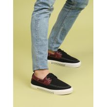 Yoho Men Black Sailor Stylish Comfortable Boat Shoes