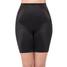 Amante Solid Full Coverage High Rise Thigh Shaper - Black