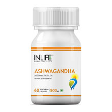 INLIFE Natural Ashwagandha Extract, 500mg 60 Veg Capsules, Stress Reliever