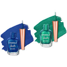 PERPAA Glitter Green & Blue Liquid Eye Liner Combo