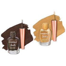 PERPAA Glitter Gold & Brown Liquid Eye Liner Combo
