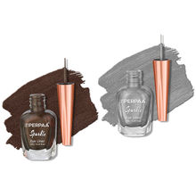 PERPAA Glitter Silver & Brown Liquid Eye Liner Combo
