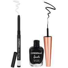 PERPAA Black Liquid Eyeliner + White Kohl Kajal Combo