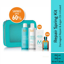 Moroccanoil Spring Repair Kit| Repair Shampoo+Conditioner+Body Lotion+Treatment Oil + Free Pouch