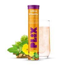 PLIX Ultra Vitality Effervescent for Stamina, Performance & Strength | With L-Arginine, Ashwagandha, Safed Musli and Zinc | For Men | 15 Tablets, Pack of 1 (Orange Burst)