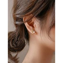 Jewels Galaxy Gold Plated Leaf Themed Korean Fashion Stud Earrings
