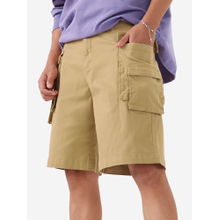 The Souled Store Solids Cedar Beige Men Cargo Shorts