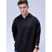 The Indian Garage Co Men Black Relaxed Fit Overhead Hoodie