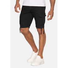 Threadbare Men Black Cotton Cargo Shorts