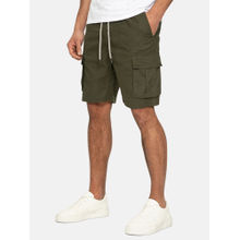 Threadbare Men Green Linen Blend Cargo Shorts