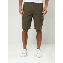 Threadbare Men Green Cotton Cargo Shorts