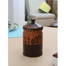 MIAH Decor Handpainted Worli Art Storage Jar-small