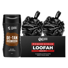 Beardo De-Tan Bodywash with Power Scrub Loofah Combo