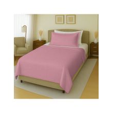 100% Cotton 144TC Single Bedsheet with 1 pillow covers Solid Pink (Single)