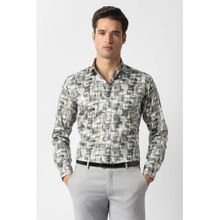 Van Heusen Men Grey Print Full Sleeves Party Formal Shirt