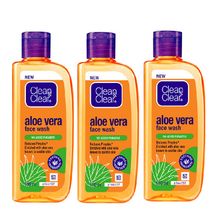 Clean & Clear Aloe Vera Hydrating Cleanser For Oily Skin & Reduces Acne - Pack Of 3