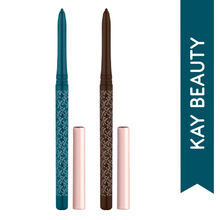 Kay Beauty Dreamy Matte Eye Look With 24hr Coloured Matte Kajals - Teal & Brown