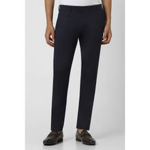 Van Heusen Men Navy Solid Slim Fit Chinos Trousers