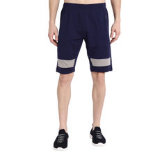 AM SWAN Cotton Rich Lycra Solid Shorts In Navy Blue