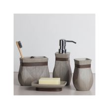 OBSESSIONS Polyresin 4Pc Bathset, Brown