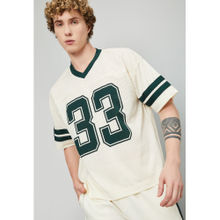 max Men Off White Typography Polyester T-Shirt