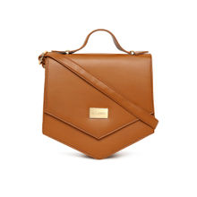 KLEIO PU Vibrant Unique Shape Cross Body Brown Sling Bag (HO8012KL-BR)