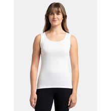 Jockey A113 Womens Super Combed Cotton Rib Slim Fit Solid Tank Top - White
