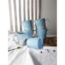 The Decor Mart Light Sky Blue Glazed Coffee Milk Tea Mug - Set of 6
