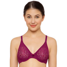 Wacoal Halo Lace Non-Padded Wired 3/4Th Cup Lace Everyday Comfort Bra - Purple