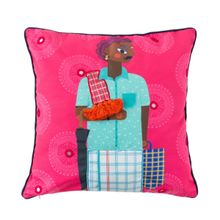 Chumbak Sara Ali Khan's Out & About 16Inches Cushion Cover - Pink