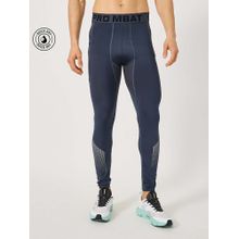 Styli Blue Men Printed Training Compression Tights