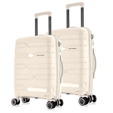 Nasher Miles Paris Hard-Sided Polypropylene Luggage White Trolley Bags (Pack of 2) (L)