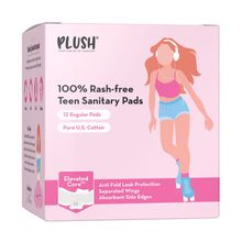 Plush Rash-Free Cotton Teen Pads With Elevated Core