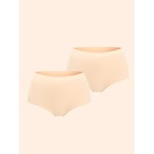 Underneat Women Seamless High Waisted Stretchable Shaper Brief Beige (Pack of 2)