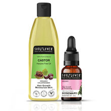 Soulflower Castor Carrier Oil & Rosemary Essential Oil Combo