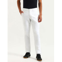 United Colors of Benetton Men White Cotton Blend Slim Fit Chinos