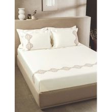 SANSAAR A D'DECOR BRAND LIVE CONSCIOUSLY Star White Oyster King Bedsheet With 2 Pillow Covers