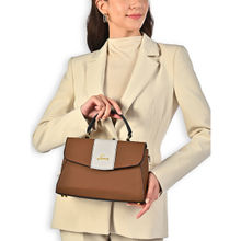 Lavie Womens Brown Nicky Colorblock Flap Sling Bag (L)