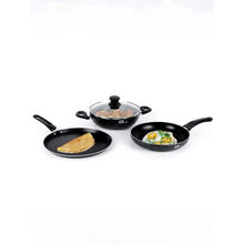 The Better Home Granite Finish Non Stick Kadai with Glass Lid 24 cm, Fry Pan 24 cm, Tawa 28 cm