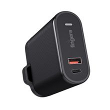 FINGERS PA-65W Power Adapter with 65 W Fast Charging, Dual USB Port