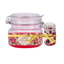 Eternia Combo of Apple Cinnamon 28 Hours Double Wick with Rose 16 Hours Jar Candles
