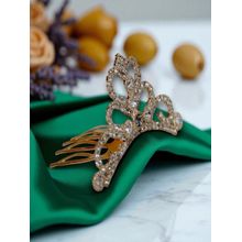Accessher Gold Crystal Crown Princess Tiara Crown