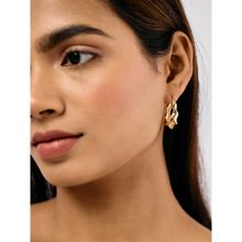 Pipa Bella by Nykaa Fashion Gold Twisted Metal Hoop Earrings