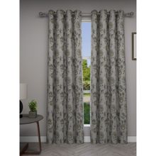 GM Floral Door Grommet Curtains room Darkening Curtains - 52 x 84 Inch (Set of 2) Grey