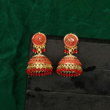 Anika's Creations Traditional Gold Plated Enamelled Party Wear Jhumka Earring