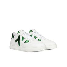 Saint G Felix White & Green Leather Sneakers