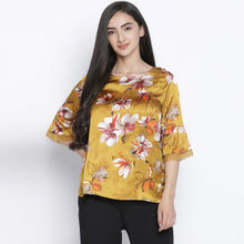Oxolloxo Flower Mezz Printed Nightwear Women Top - Yellow